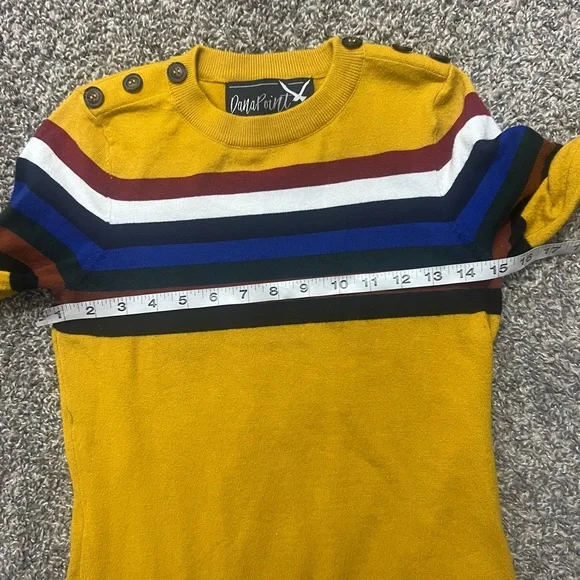 Women’s Cottagecore Striped Yellow Sweater Button Features - Picture 8 of 8